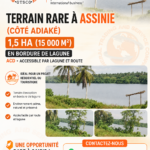 Terrain rare à Assinie 1,5Ha avec ACD en bordure de lagune